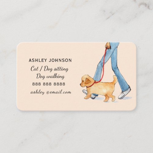 Cute Dog walker Pet sitter Business card