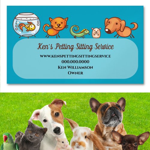 Cute Dog Walking Animal Car Pet Service  Business Card Magnet