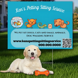 Cute Dog Walking Animal Car Pet Service Sign