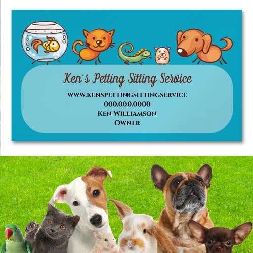 Cute Dog Walking Animal Care Pet Service  Business Card Magnet