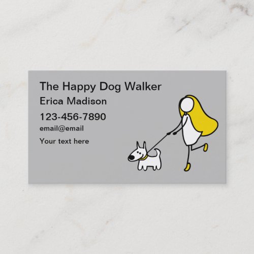 Cute Dog Walking Business Cards
