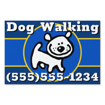 Cute Dog Walking Customizable 2 sided Sign