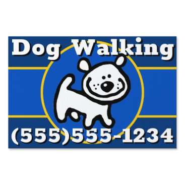 Cute Dog Walking Customizable 2 sided Sign Cute Dog Walking Customizable 2 sided Sign