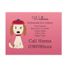 Cute Dog Walking Dog Grooming Business on Pink