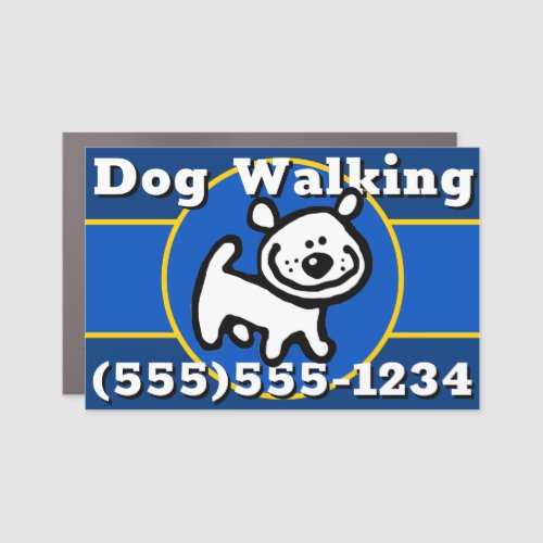Cute Dog Walking Dog Training Customizable  Car Magnet