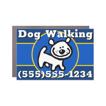 Cute Dog Walking Dog Training Customizable  Car Magnet