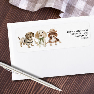 Cute Dog Watercolor Return Address Label
