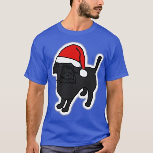 Cute Dog wearing a Santa Hat at Christmas T_Shirt
