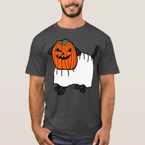 Cute Dog Wearing Halloween Horror Costume T_Shirt