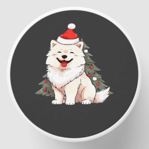 Cute Dog wearing Santa hat and Christmas tree Clas Mini Candle Favors
