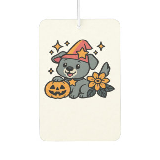 Cute Dog Witch hat Pumpkin Fun Halloween Oversized Air Freshener