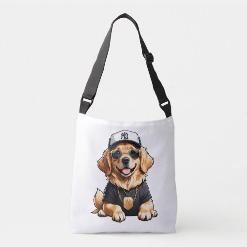 Cute dog with baseball Cap Crossbody Bag