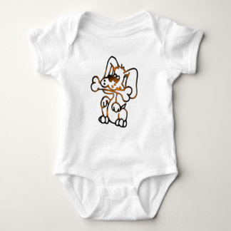 Cute Dog with Bone Baby Bodysuit