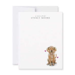 Cute Dog with Bone Note Card