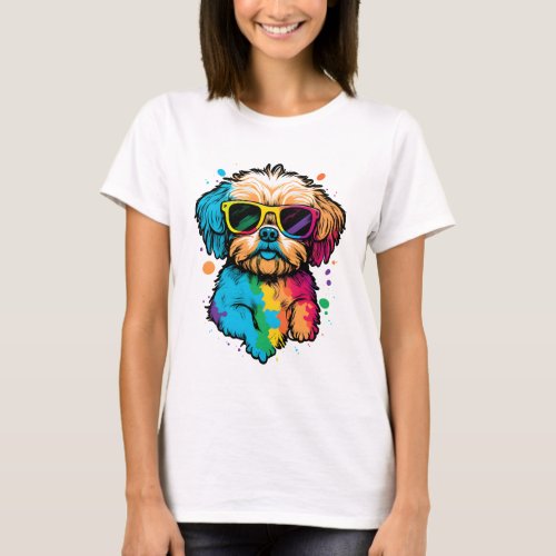 Cute Dog With Glasses T_Shirt 