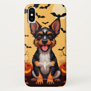 Cute Dog With Halloween Decorations iPhone X Case