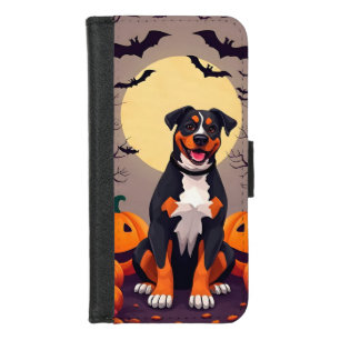 Cute Dog With Halloween Decorations iPhone 8/7 Wallet Case