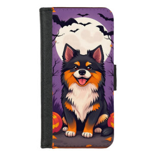 Cute Dog With Halloween Decorations iPhone 8/7 Wallet Case