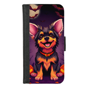 Cute Dog With Halloween Decorations iPhone 8/7 Wallet Case