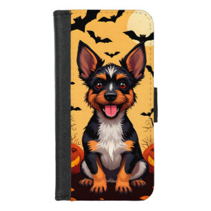 Cute Dog With Halloween Decorations iPhone 8/7 Wallet Case