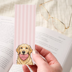 Cute Dog with Heart Happy Valentine's Day Bookmarks