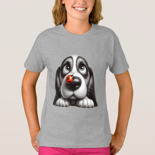 Cute dog with ladybug T-Shirt (Front)