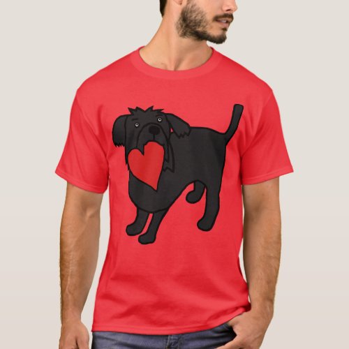 Cute Dog with Love Heart for Valentines Day T_Shirt