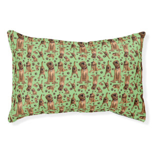 Cute Dog with Paw Prints Pet Bed