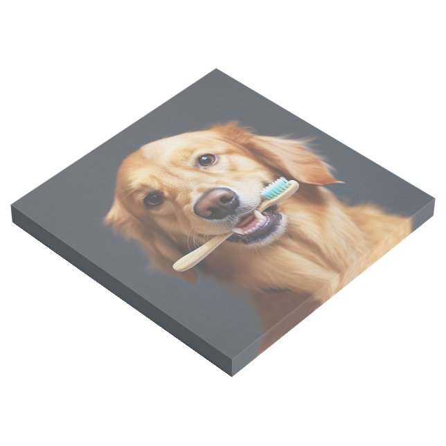 Cute Dog with Toothbrush Perfect for Bathroom Gallery Wrap (3/4)