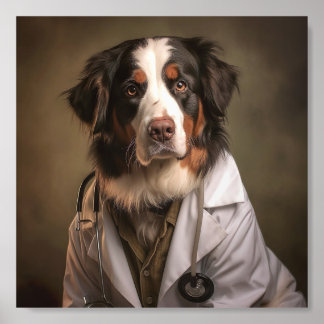 Cute Dog Working as Doctor Acrylic Photo Tile