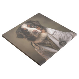 Cute Dog Working as Doctor Gallery Wrap