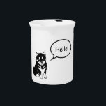 Cute Dog Year 2018 Speech Bubble Pitcher<br><div class="desc">A lovely dog design (Shiba Inu) with speech bubble on customizable pitcher. You can easily change text (font,  color,  size and position) by clicking the customize button. Perfect for Chinese New year of the Dog 2018 or Birthday (people born in Dog Year).</div>