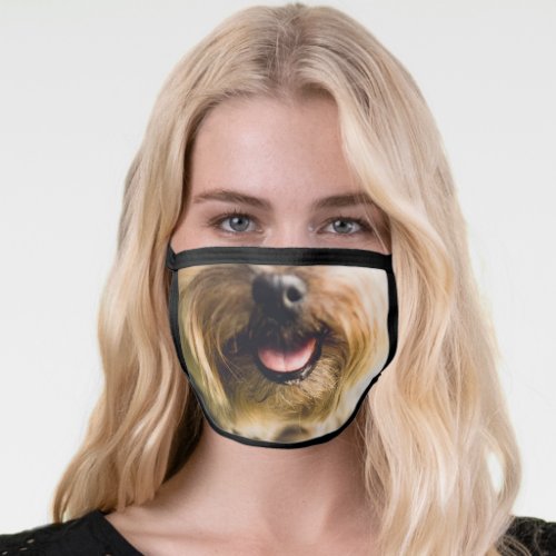 Cute Dog Yorkshire Terrier Face Mouth Tongue Face Mask