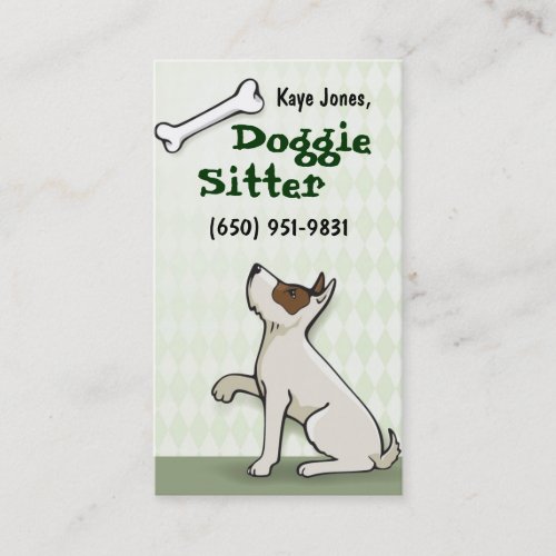 Cute Doggie Business Cards- green