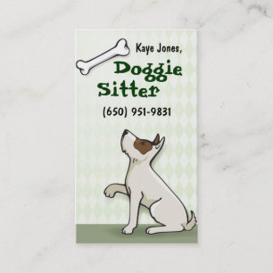 Cute Doggie Business Cards- green Card