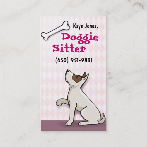 Customizable Cute Doggie Business Cards- pink