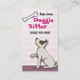 Cute Doggie Business Cards- pink Card