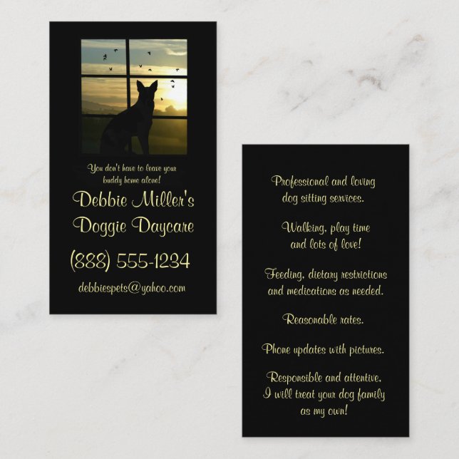 Cute Doggie Daycare Business Card (Front/Back)