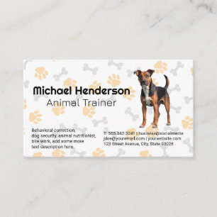 Cute Doggie Dog Paw and Bone Patterns Business Card