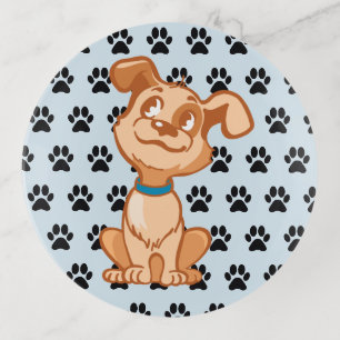 Cute Doggie Round Trinket Tray