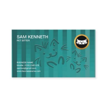 Cute Doggies Crisscross Cyan Pet Sitter Business Card Cute Doggies Crisscross Cyan Pet Sitter Business Card