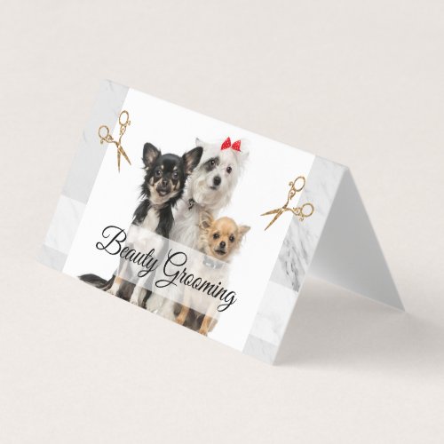 Cute Doggies  Grooming Scissors Business Card