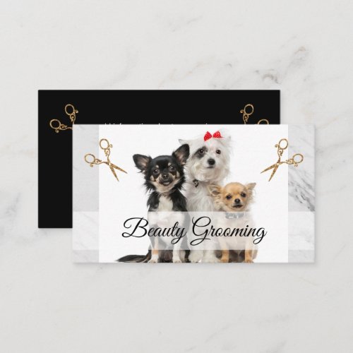 Cute Doggies  Grooming Scissors Business Card