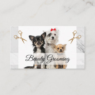 Cute Doggies Grooming Scissors Business Card