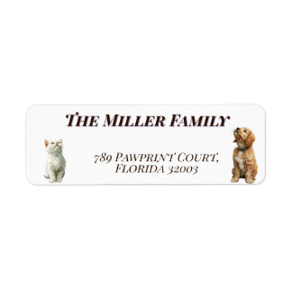 Cute dogs and cats look up Personalized Label
