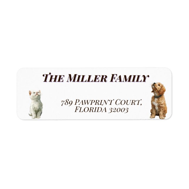 Cute dogs and cats look up Personalized Label (Front)