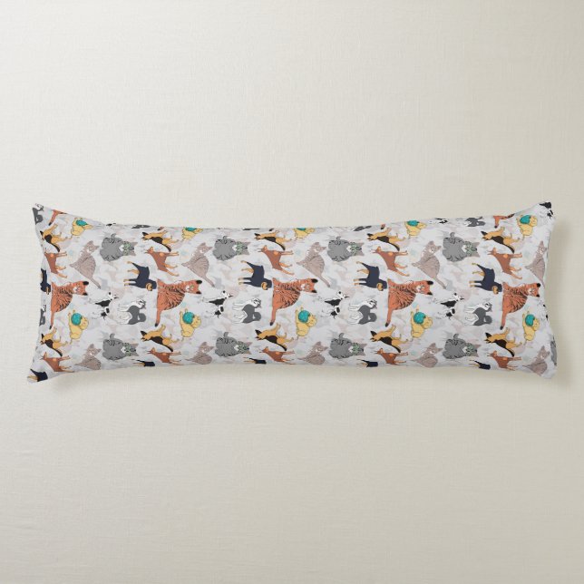 Cute Dogs And Cats Pattern Design Body Pillow (Front)
