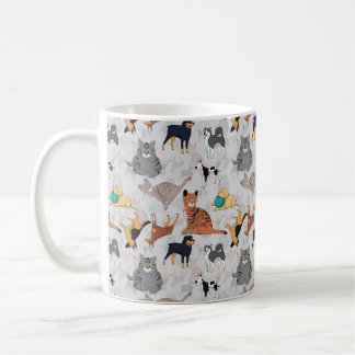 Cute Dogs And Cats Pattern Design Coffee Mug