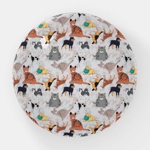 Cute Dogs And Cats Pattern Design Paperweight