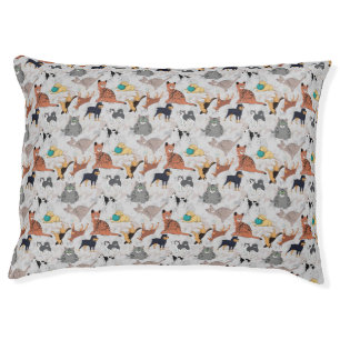 Cute Dogs And Cats Pattern Design Pet Bed